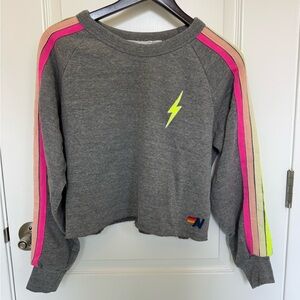 AVIATOR NATION Bolt Cropped Classic Crew Sweatshirt